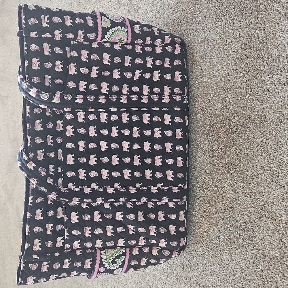 Vera Bradley Pink and Black Elephant Patterned Tote